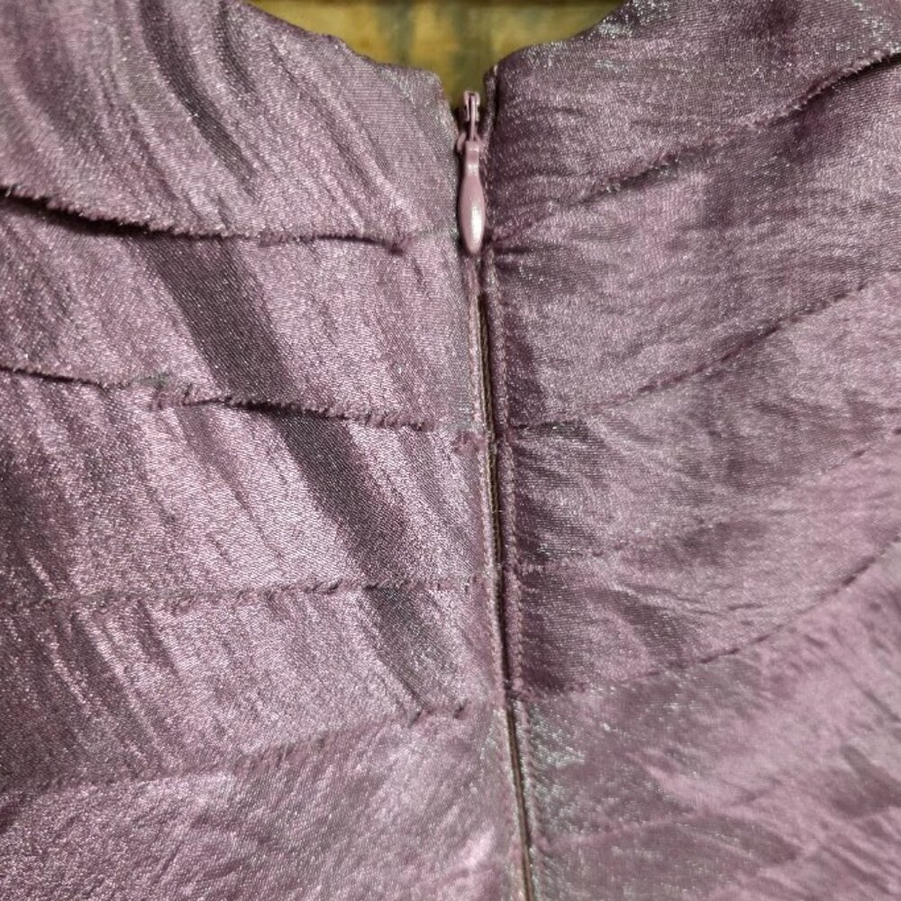 London Times Tiered Purple Sequin Cocktail Dress 14 - Picture 3 of 5